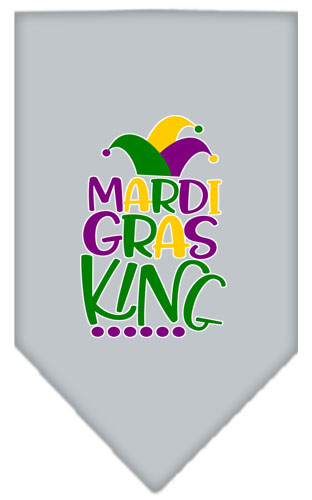 Mardi Gras King Screen Print Mardi Gras Bandana Grey Small